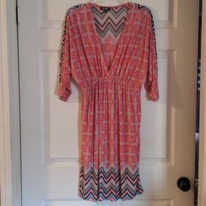 RELAXX pink and blue pattern stripes dress.